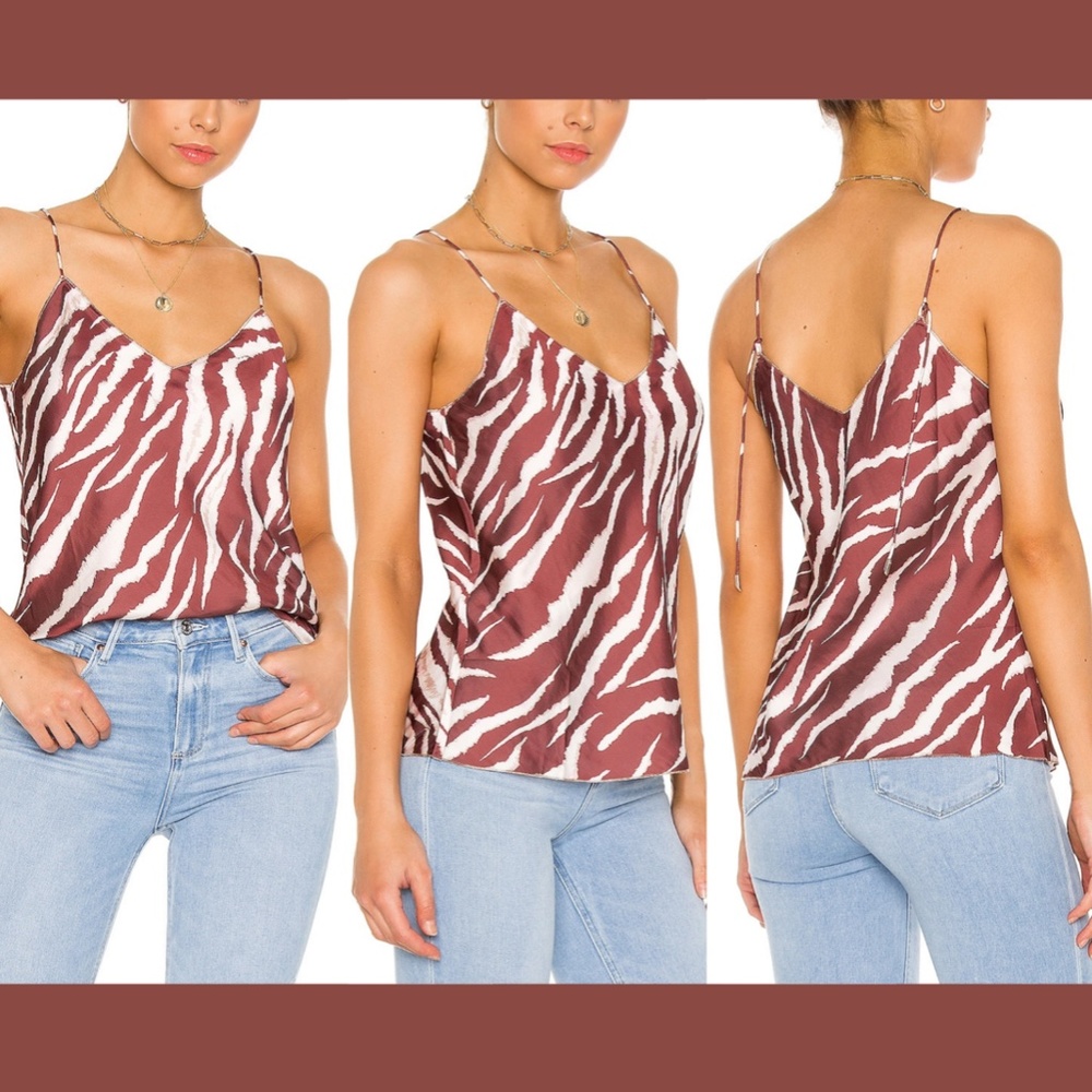 NWT $159 Paige Cicely Metallic Merrow Edge Camisole‎ Tank Top [SZ XS ]